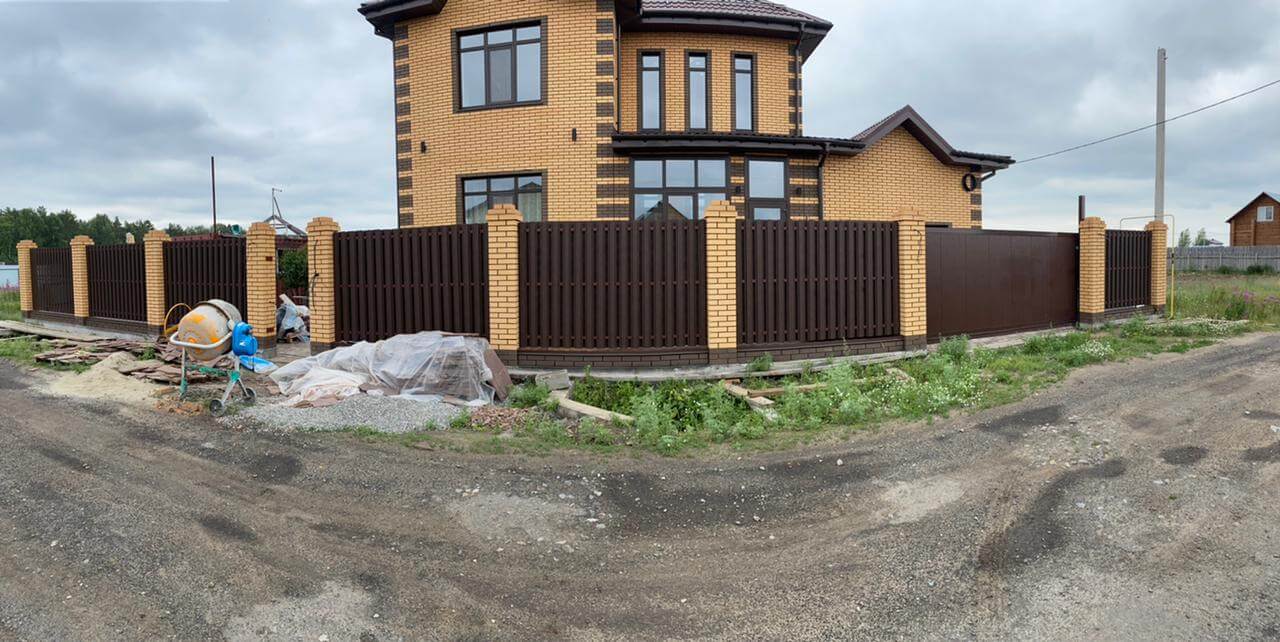 забор из штакетника Шоколад двухсторонний фото1 в Наро-Фоминске