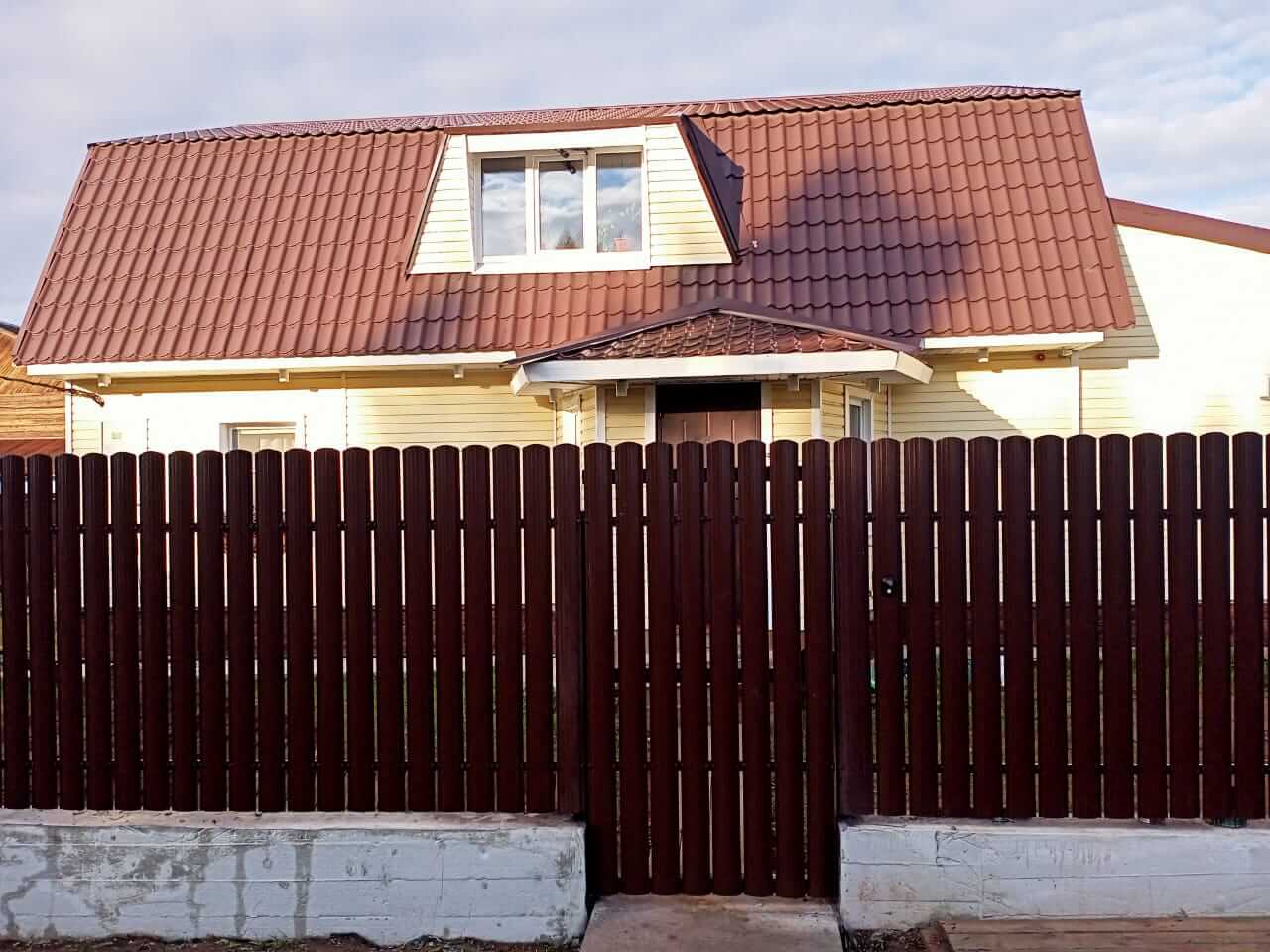забор из штакетника шоколад фото4 в Наро-Фоминске
