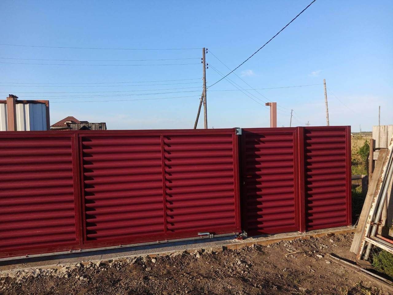 Забор-жалюзи 44м RAL3005/3005 Красное Вино двусторонний фото 2 в Наро-Фоминске
