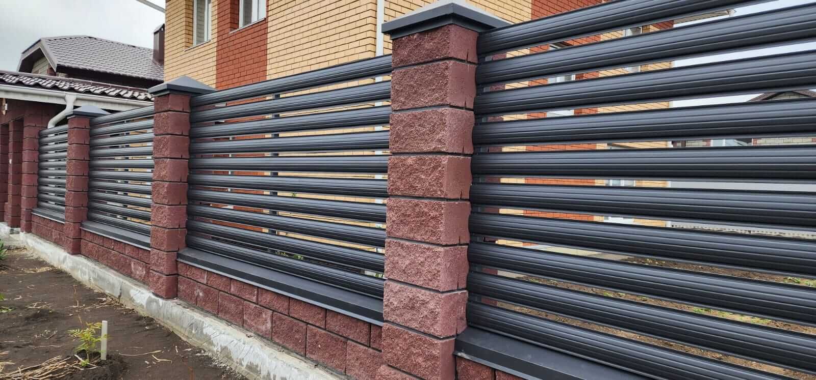 Забор-ранчо из штакетника 21м RAL7024/7024 Серый Графит МАТТЕ двусторонний в Наро-Фоминске