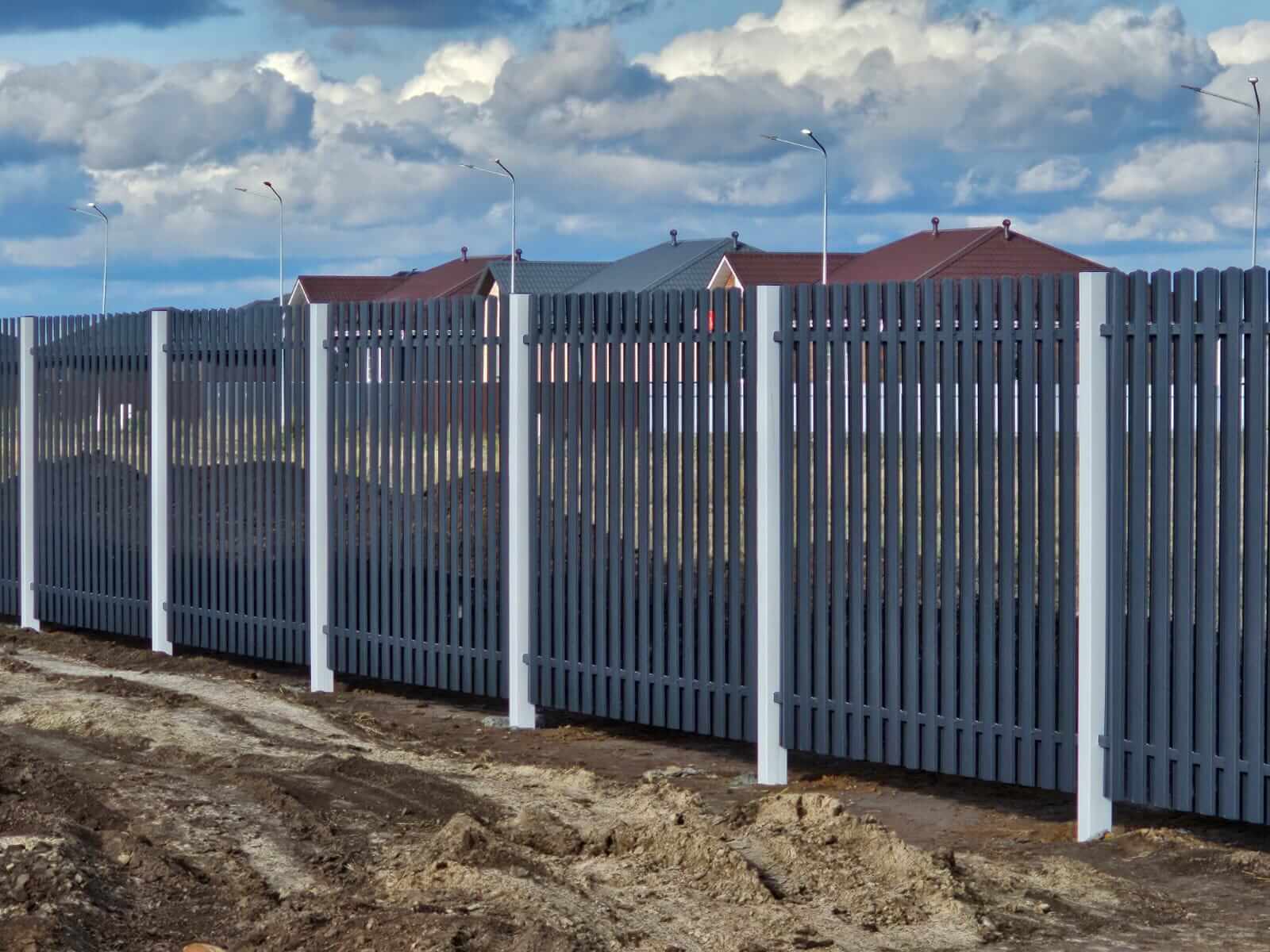 Забор из евроштакетника 234м RAL7024/7024 Серый Графит двусторонний в Наро-Фоминске