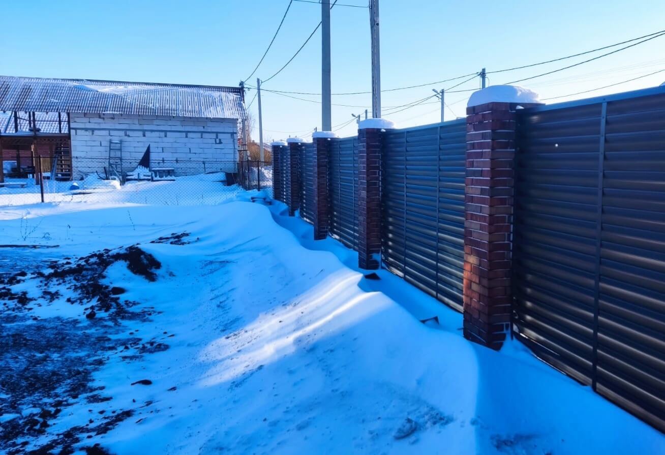 Забор-жалюзи с ламелями еврожалюзи 34м RAL7024/7024 Серый Графит двусторонний фото 1 в Наро-Фоминске