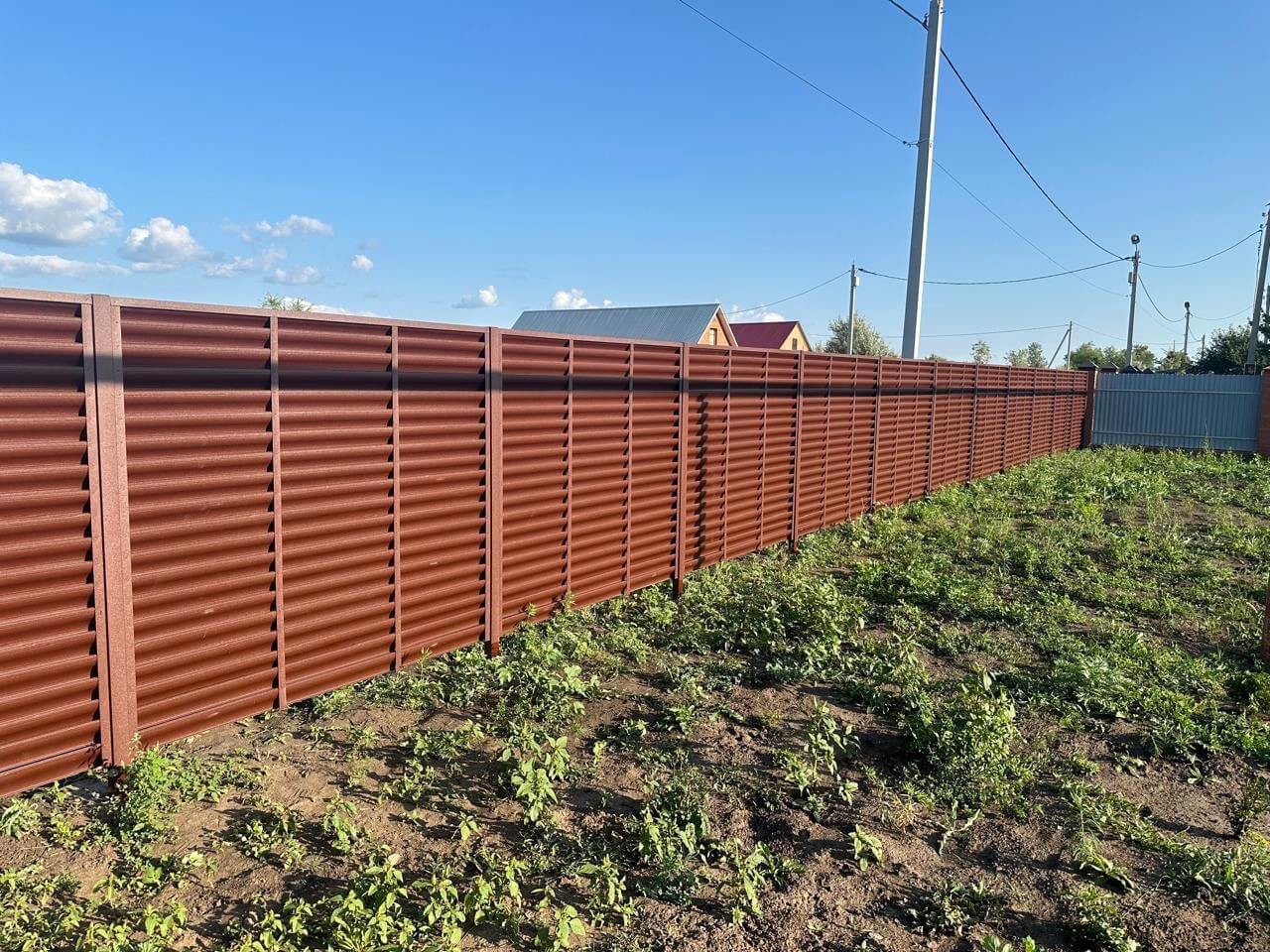 Забор из ламелей Еврожалюзи 53м RAL8017/8017 Шоколад двусторонний МАТТЕ в Наро-Фоминске