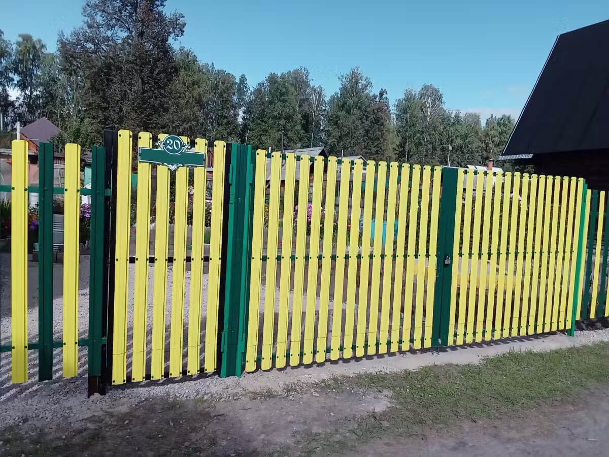 Забор из евроштакетника 13м RAL1018 Желтый в Наро-Фоминске