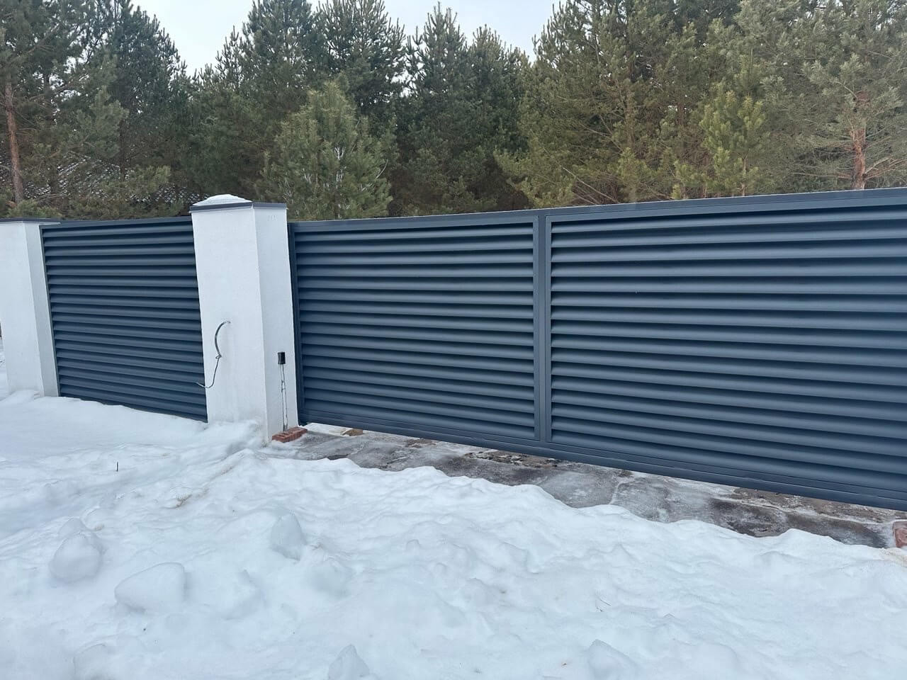 Забор-жалюзи 76м RAL7024/7024 Серый Графит двусторонний МАТТЕ в Наро-Фоминске
